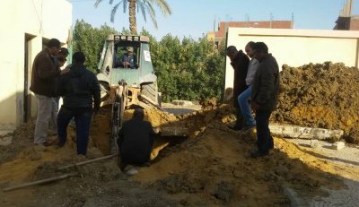 إصلاح خط مياه 400مللى بأبو صوير وخط طرد الحطابه 225مللى بالجناين