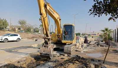 بدء أعمال الاحلال والتجديد لخطوط الصرف الصحى بمنطقة الدوحة بالاسماعيلية