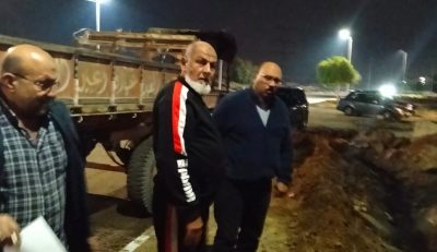 رئيس مياه القناة يتابع أعمال أصلاح الكسر بخط طرد محطة رفع صرف صحى المجمع الاسلامي قطر 500 مم بالاسماعيلية